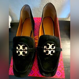 Tory Burch loafers, black suede